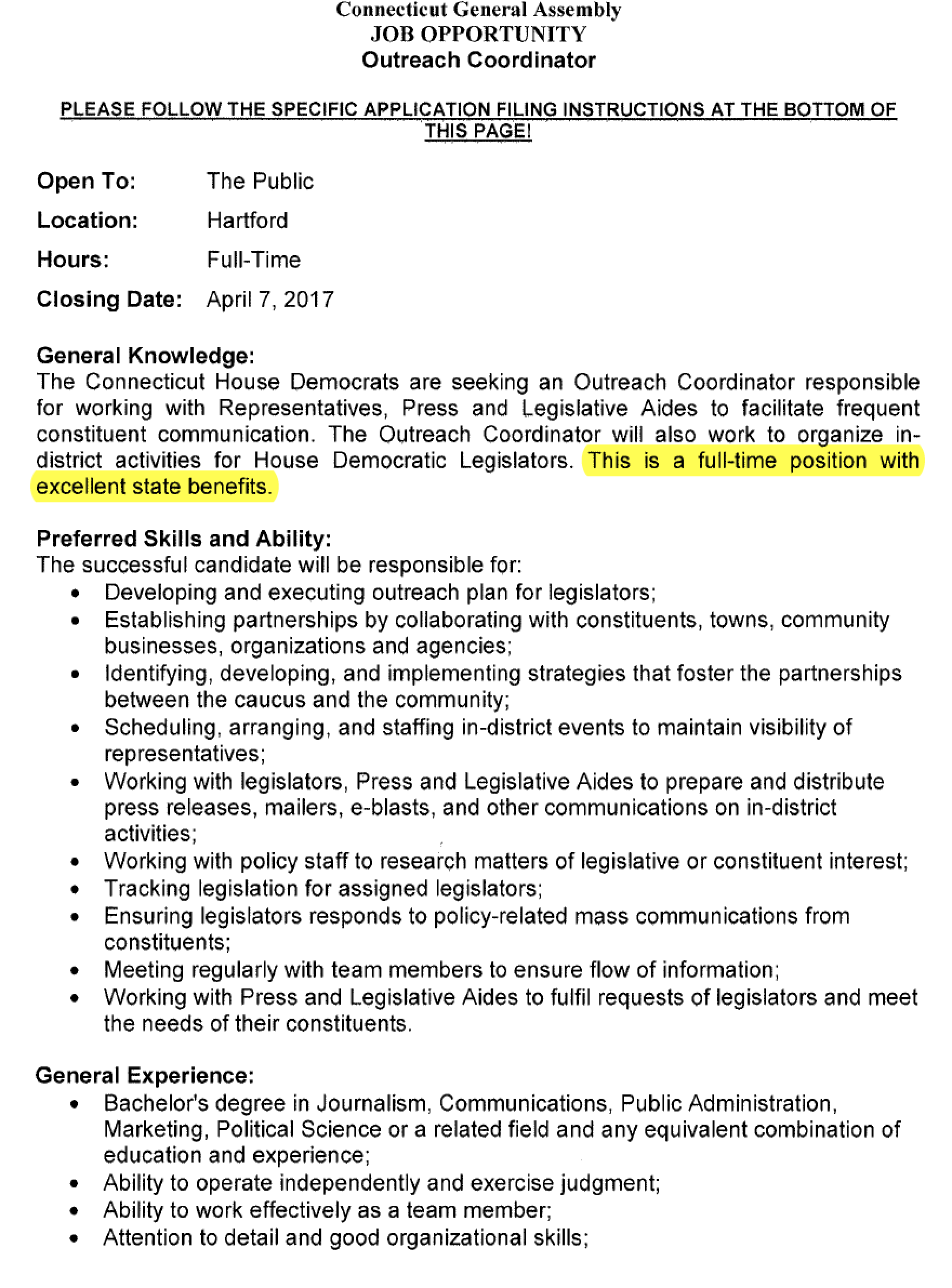 Get out the vote job description